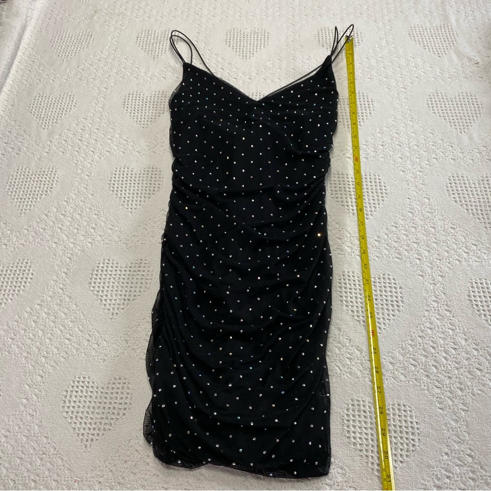 NWOT Windsor Rhinestone Ruched Dress (M) - Picture 8 of 9